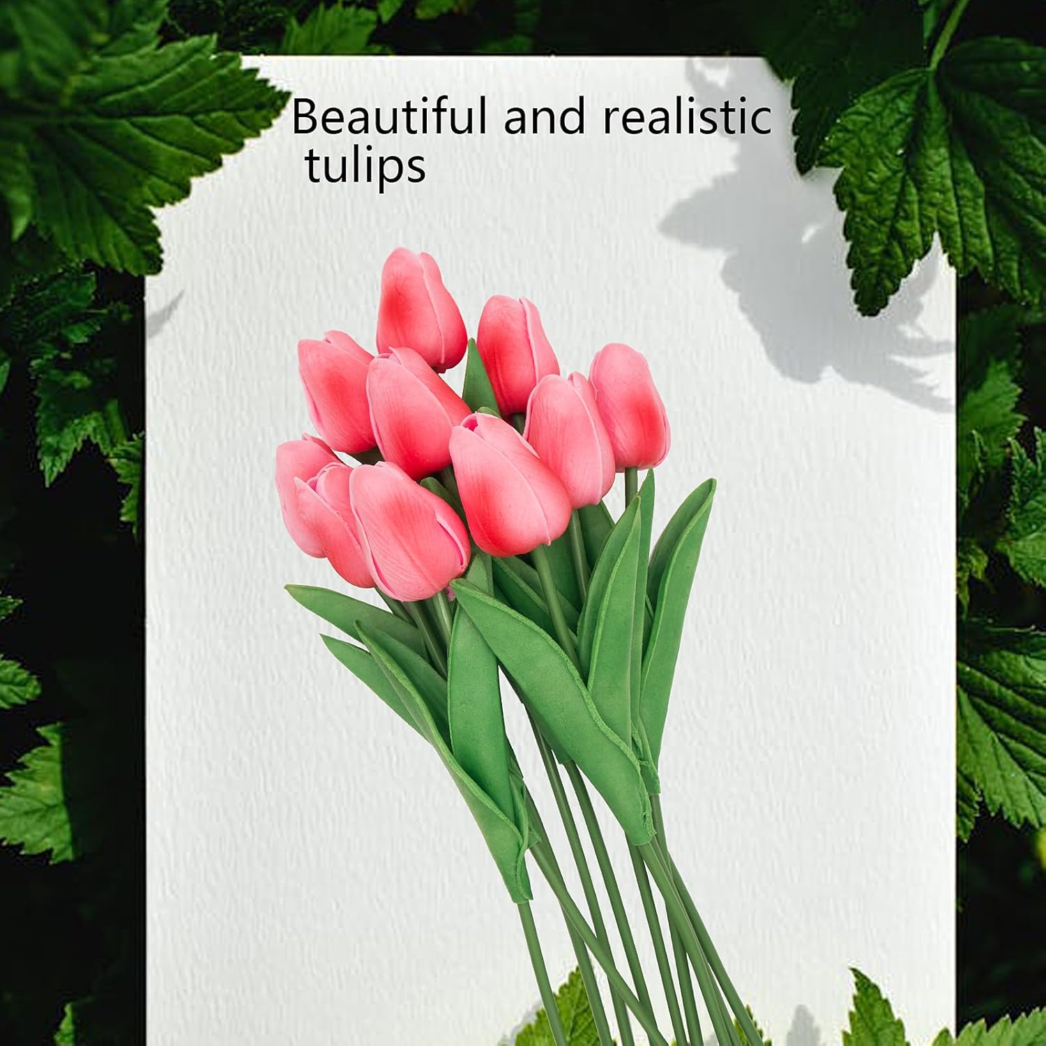 Blue Flowers Fake Tulips Artificial Flowers, 13 Inch Real Touch PU Flowers for Decoration, 10 Pcs Tulip Flowers Bouquet for Vase, Mother's Day Easter Valentines Gifts