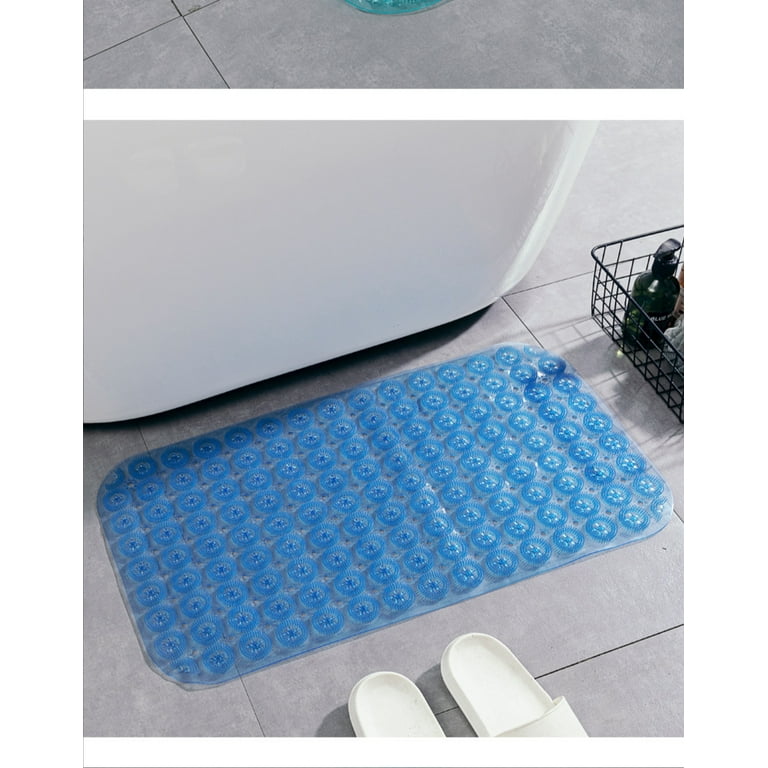 Bath Tub Shower Safety Mat 28 x 16 Inch Non-Slip and Extra Large, Bathtub  Mat with Suction Cups, Machine Washable Bathroom Mats with Drain Holes,  Clear