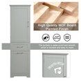 thumbnail image 3 of Bathroom Storage Cabinet, Tall Freestanding Cabinet with Drawers & Adjustable Shelf - Grey MDF Organizer for Bathroom, Living Room - 100lbs Capacity, 3 of 9