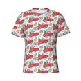 thumbnail image 3 of Naloa Watercolor Red Truck And Fir Tree Men's T-Shirt Sport T-shirt Men's Basic Tee Casual Men's Shirt, Round Neck, Short Sleeves - X-Large, 3 of 5