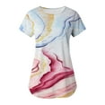 thumbnail image 3 of Gibobby Blusa Casual de Mujer Tops casuales verano para mujer, camiseta manga corta con cuello redondo y estampado floral, blusa tipo túnica con (Azul celeste,M), 3 of 4