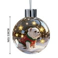 thumbnail image 3 of HYLLai Christmas Dog Snow Ornament – Glass Ball with Festive Puppy Figurine, Multiple Breeds for Pet Lovers (R), 3 of 6