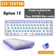 thumbnail image 2 of Tester68 Mechanical Keyboard Kits 2.4G/Bluetooth Keys 3/5pin hot 5.0 purple option 12, 2 of 8