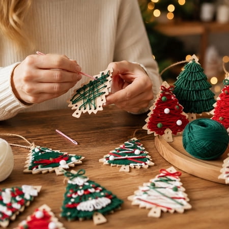 Kiddiway DIY Christmas Tree Decor Kit - Tabletop Craft Set for Holiday Ornaments Fun for Family and Friends perfect for home wall art