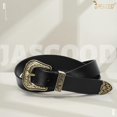 thumbnail image 2 of Women Leather Belts Ladies Vintage Western Design Black Waist Belt for Pants Jeans Dresses, 2 of 9