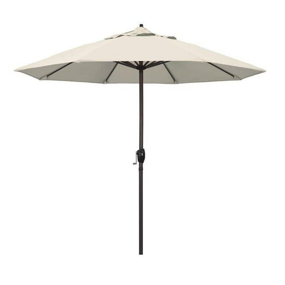 California Umbrella  9 ft. Casa Series Crank Lift Autotilt Aluminum Market Umbrella, Antique Beige Olefin