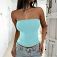 thumbnail image 4 of WTXUE Womens Strapless Tube Tops Basic Tee Shirts Sleeveless Bandeau Going Out Crop Tops Slim Fit Tee Tops Tank Casual Short Shirts Tight Shirts Summer Outfits Mint Green Xl, 4 of 6