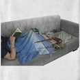 thumbnail image 6 of Landscape Soft Flannel Fleece Throw Blanket, White House Terrace Balcony for Sunbathing Relaxing Sea Ocean Scenery, Cozy Plush for Indoor and Outdoor Use, 70" x 90", Multicolor, by Ambesonne, 6 of 6