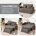 thumbnail image 6 of Harper & Bright Designs Velvet Convertible Sleeper Sofa Bed with Adjustable Backrest, Pull-Out Bed with USB Charging Ports, Loveseat with Pull Out Bed for Apartments Small Spaces, 61.4" Brown Gray, 6 of 20
