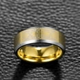 thumbnail image 3 of Men /Women Cross Ring 8mm Gold Plated Tungsten Carbide Wedding Ring Beveled Edge High Polished Comfort Fit Size 10, 3 of 4