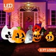 JOYIN 8 FT Halloween Inflatables Characters,Long Light Up Pumpkin Ghost