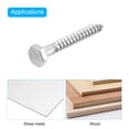 thumbnail image 4 of Unique Bargains Hex Head Lag Screws Bolts, 1/4' x 2' 304 Stainless Steel Partial Thread Wood Screws, 50 Pack, 4 of 6