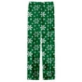 thumbnail image 4 of Yuanlong Men Pants Snowflake Patterns Drawstring Elastic Waist Wide Leg Trousers Holiday Christmas Loungewear Casual Male Pajama Pants, 4 of 4
