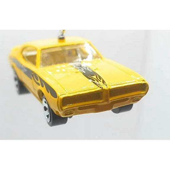 Christmas Ornament for 1969 Ponitac GTO Yellow Black Stripe