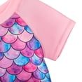 thumbnail image 6 of WIBACKER Girls Mermaid Swimsuit Set 2 Pieces Short Sleeve Rash Guard Swimwear UPF 50+ Summer Beach Bathing Suit 4-12 Years, 6 of 11