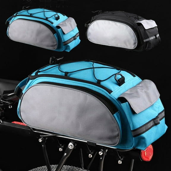 Nsxcdh Bike Rear Seat Trunk Bag Large Capacity Reflective Waterproof 3 Pocket With Shoulder Strap Handlebar Mount For Road MTB Commuter Travel
