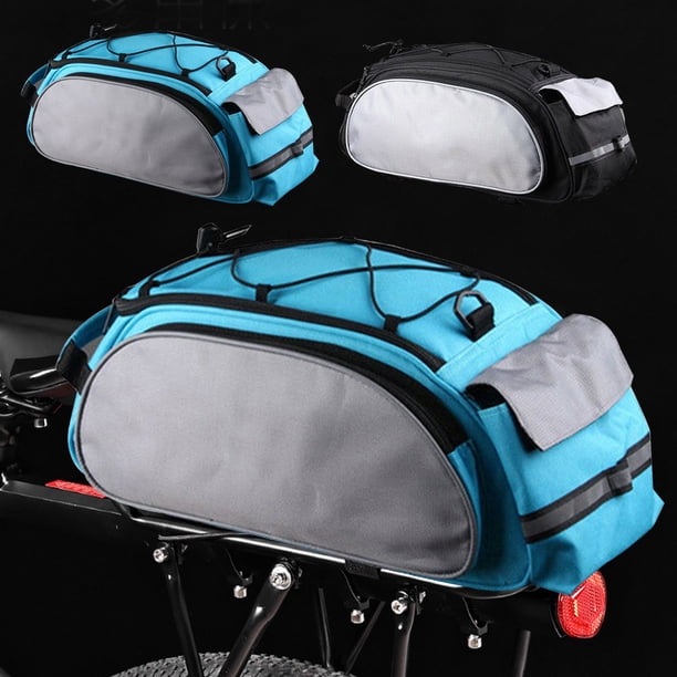 Bolsa portabicicletas para asiento trasero | Mochila de ciclismo de gran capacidad para deportes al aire libre | Poliéster 600D, resistente al agua, reflectante, correa para la mano/el hombro, 3
