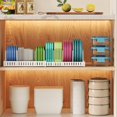 thumbnail image 4 of Expandable Food Container Lid Organizer Large Capacity Adjustable 10 Dividers Detachable Lid Organizer Rack for Cabinets Cupboards Pantry Shelves Drawers to Keep Kitchen Tidy White(Patent Pending), 4 of 5