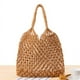 thumbnail image 1 of Xiao Hua Bolso de hombro tejido para mujer, bolso de mano y neceser, elegante bolso de playa de verano, 44 x 1 cm x 38 cm (marrón)., 1 of 5