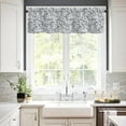 thumbnail image 6 of Valance Curtains for Windows,Blue Grey Leaves Semi Sheer Curtain Valance,Abstract Botanical Leaves Window Valance Curtains,Short Rod Pocket Window Treatment for Kitchen Living Room 54"x18", 6 of 6