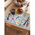 thumbnail image 6 of Colorful Flower Green Leaves Seamless Placemats Set of 4,Wipeable Washable Table Mats for Dining Tables,Farm Wildflower Place Mats for Kitchen Event Party Tabletop Decor, 6 of 7
