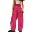 thumbnail image 2 of QATAINLAV Womens Wide Leg Sweatpants with Pockets Casual High Waisted Drawstring Athletic Lounge Pant with Pockets Baggy Travel Summer Vacation Outfits Hot Pink XL Gifts for Mom, 2 of 9