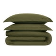thumbnail image 6 of Brooklyn Loom 100% Flax Linen Moss Green 3-Piece King Comforter Set, Solid Casual themed, Adult Bedding, OEKO-TEX Certified, 6 of 8