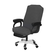 SARAFLORA Grey Office Chair Covers Stretch Washable Computer Chair Slipcovers for Universal Rotating Boss Chair Large Size