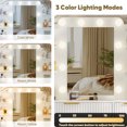 thumbnail image 3 of PARKWELL Makeup Vanity Desk with Mirror and Lights, Vanity Table and Chair Set with Shelves, Drawer and Power Strip, 3 Modes Adjustable Lights,White, 3 of 7