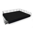 thumbnail image 3 of National Public Seating SG482412C-02-SS10 16 x 24 ft. Grey Carpet Stage with Black Shirred Pleat Skirting, 24 in. Height, 3 of 4