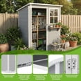 thumbnail image 5 of 5x3 Resin Storage Shed with Floor & Ramp, Lockable Door, Window & Vents – Waterproof Outdoor Garden Tool Shed for Backyard, Bike, Lawn Mower, Patio, 5 of 8