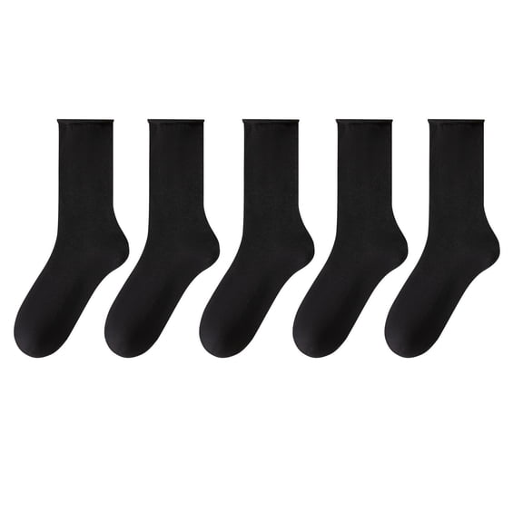 Socks for Women Crew Mid-Calf Solid Color Comfortable Warm Breathable Multicolor