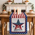 thumbnail image 2 of Independence Day Table Runner 36 Inches Long Tablerunner Dresser Scarves, 4th of July Patriotic Star Blue Red Flag Kitchen Dinner Cafe Table Runners Table Decor for Coffee/Party, Small 13" x 36", 2 of 8