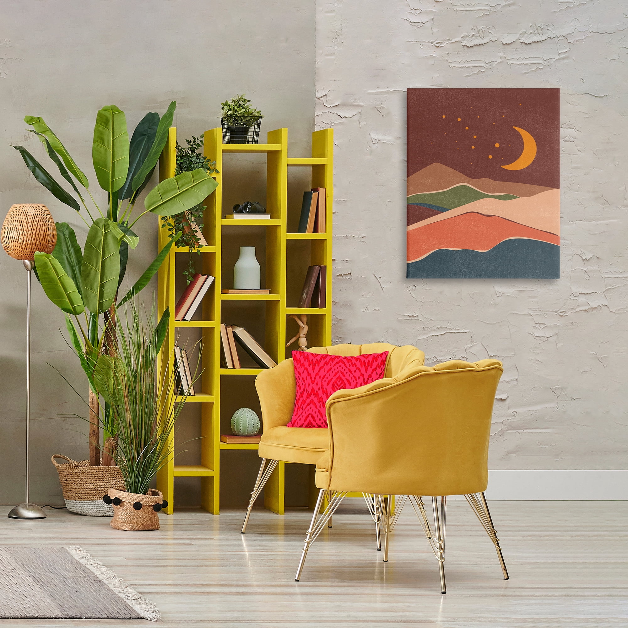 Stupell Industries Earthtone Desert Moon Landscape & Nature Painting Wrapped Canvas Art Print Wall Art, 24 x 30