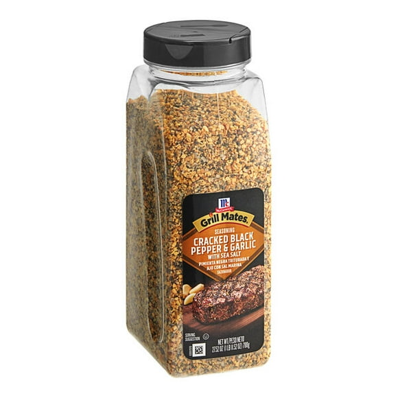 McCormick Grill Mates 27.52 oz. Cracked Black Pepper and Garlic with Sea Salt Seasoning