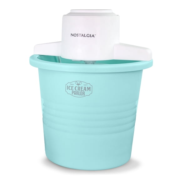 Nostalgia 4-Quart Electric Parlor-Style Ice Cream Maker, Aqua