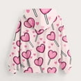 thumbnail image 6 of Girls Pullover Hoodie, Soft Stretch 95% Polyester 5% Spandex Pink Heart Lollipop Print Casual Hoodie with Kangaroo Pocket for Girls 6-14 Years (Sizes 90-160),Size 3-4T, 6 of 6