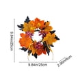 thumbnail image 4 of AZXY Halloween Fall Candle Ring Wreath, Artificial Maple Leaf Candle Holder Ring with Purple Berries, Mini Round Table Centerpiece Wreath for Indoor Halloween Thanksgiving Mantel Dining Table Decor, 4 of 7