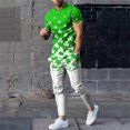 thumbnail image 2 of YDLCAFD Ensemble Deux Pièces pour Hommes Imprimé Saint-Patrick, Pantalon à Manches Courtes, 2 of 9