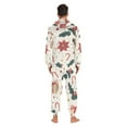 thumbnail image 4 of FORMRS Onesies Pajama for Adults Unisex Hoodie Winter Jumpsuit One Piece Sleepwear, Sizes S-2XL, Beige Christmas Candy Canes, 4 of 7