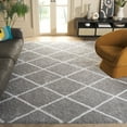 thumbnail image 2 of SAFAVIEH Tahoe Elwyn Geometric Shag Area Rug, Grey/White, 9' x 12', 2 of 8