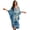 Waterfall Mountain Valley Blue, variant on Xixirimido White Cherry Blossom Grey Print Women's Kaftan Dresses Plus Size Beach Cover Up V-Neck Batwing Sleeve Swimsuit Coverup Summer Caftan Dress