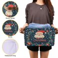 thumbnail image 3 of Yayeee Canvas Storage Basket with Handles for Shelves Fabric Bins Closet Organizer, Blue Christmas Santa, 3 of 8
