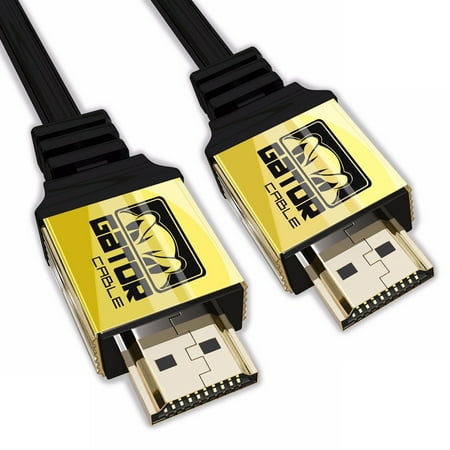 Gold X Blue Cables GATOR CABLE Ultra HD High Speed HDMI 2.0 Cable - Male to Male (A to A) - GOLD - 6 FT - Gold Plated Connectors - HDTV LED 3D 2160P 4K x 2k HDR PS4 BluRay ()