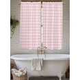 thumbnail image 7 of Bedroom Curtains 63 Inches length, Pink Buffalo Plaid Window Treatment Curtain Drapes, Farmhouse Pink White Checkered Rod Pocket Curtain Panels for Living Room Kitchen, 42"x63", 2 Panels, 7 of 7