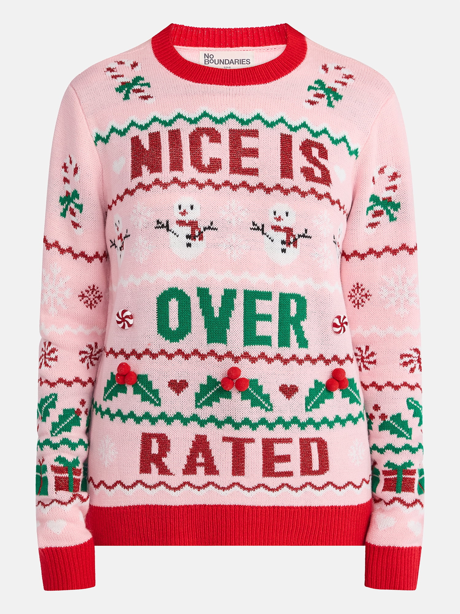 No Boundaries Christmas Sweater, Lightweight, Women's