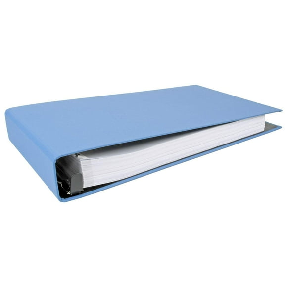 11x17 2" EZ Locking Angle-D Ring Blue Turned Edge Binder
