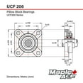 thumbnail image 3 of MAPLE ACE UCF206 30mm Bore Flange Bearing 4-Bolt Solid, 3 of 4