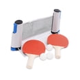 thumbnail image 1 of Set de Ping Pong con Red Retráctil Match & Enjoy Set de Ping Pong con red retráctil y soportes ajustables, color azul y gris, 1 of 7