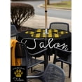 thumbnail image 5 of Outdoor Tablecloth with Umbrella Hole for Patio/Picnic/Party/Camping, Cats Pawprints Waterproof Table Cloth Square Cover Washable, Yellow Black Buffalo Plaid Pets Paw (54"x 54"), 5 of 8